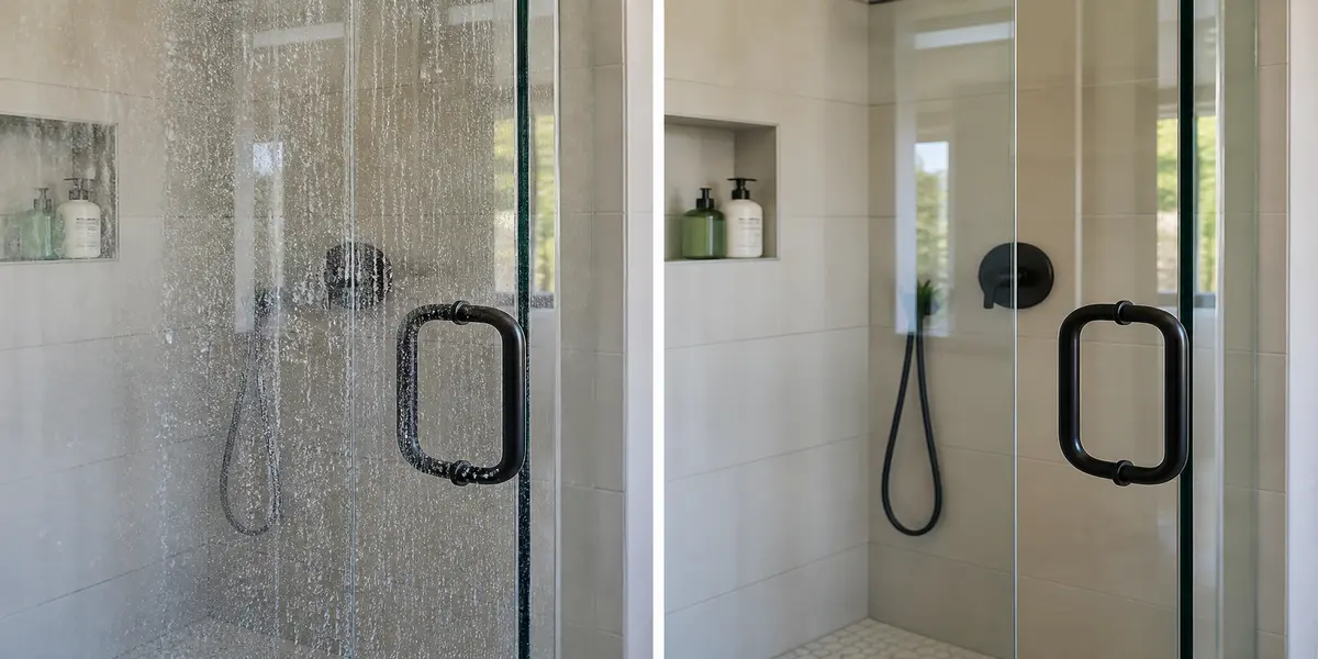 Remove Hard Water Stains from Shower Glass Easily